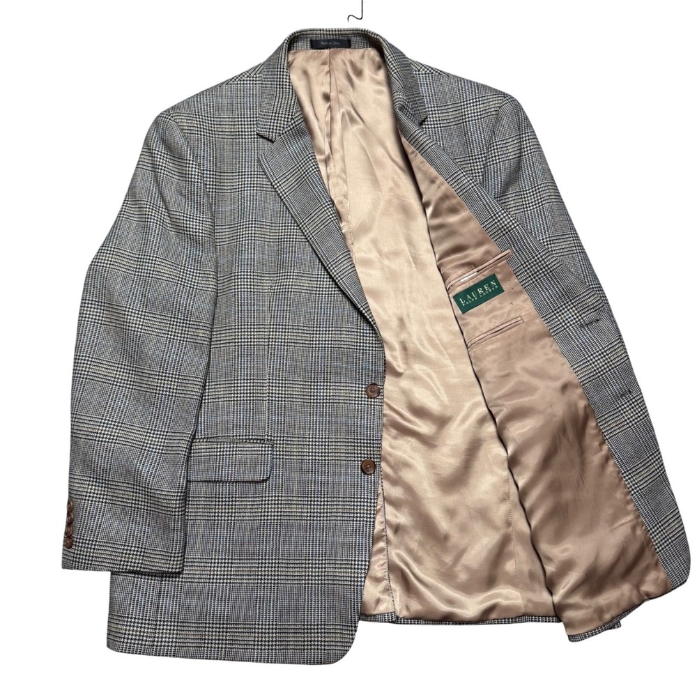 Vintage Polo Ralph Lauren Men's Plaid Blazer Wool Sport Coat Size 46